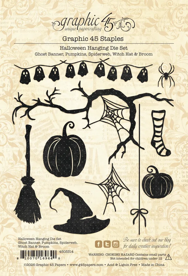 graphic-45-bootiful-greetings-halloween-hanging-die-set image 1