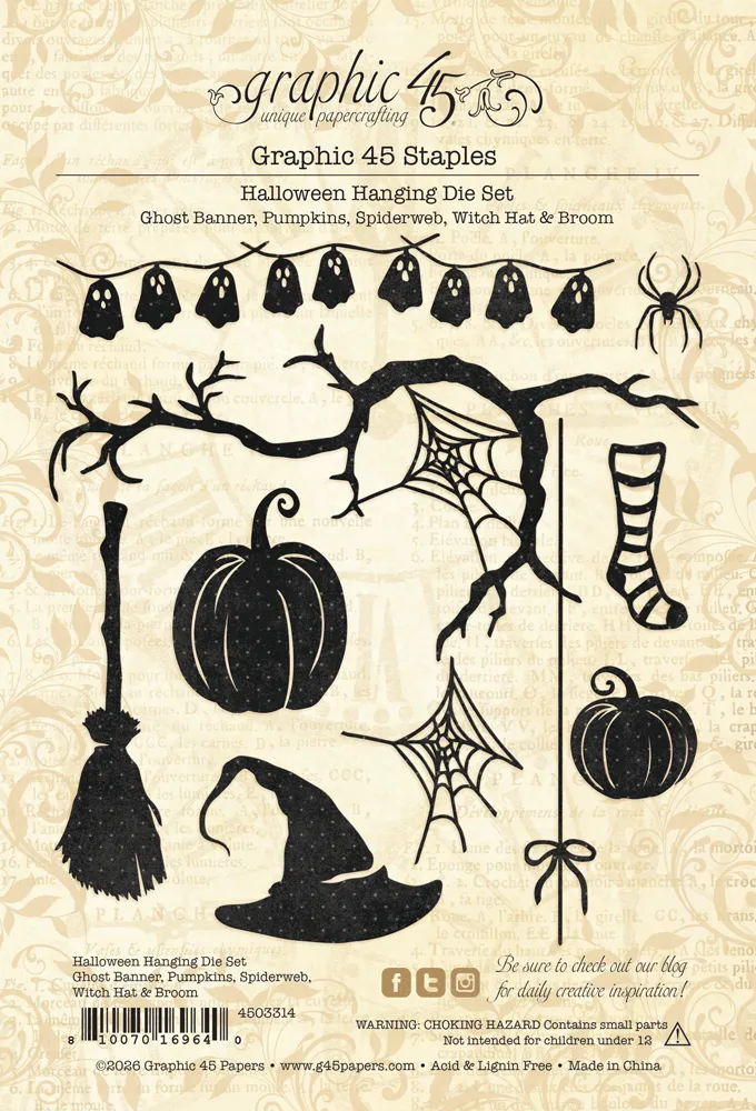 graphic-45-bootiful-greetings-halloween-hanging-die-set image 1