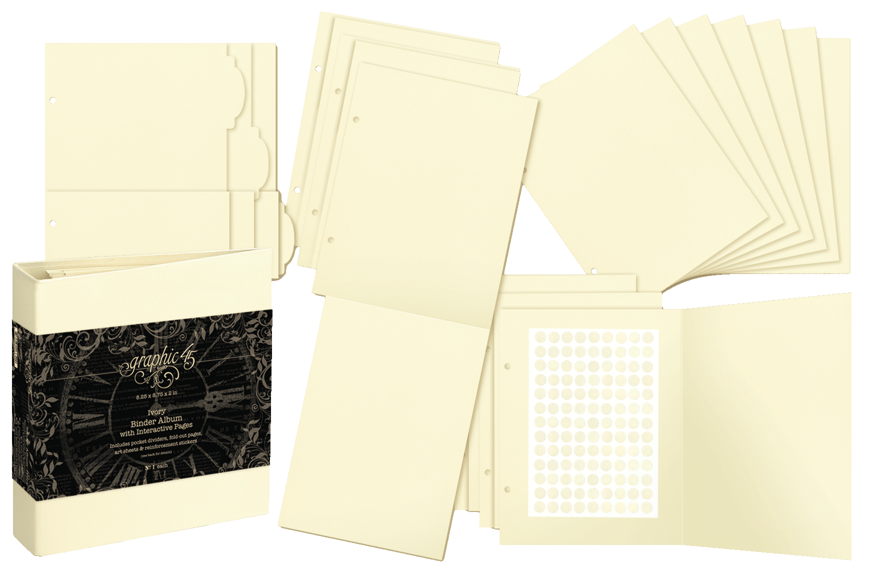 graphic-45-binder-album-ivory-interaktiv-8-25x8-75-creme image 2