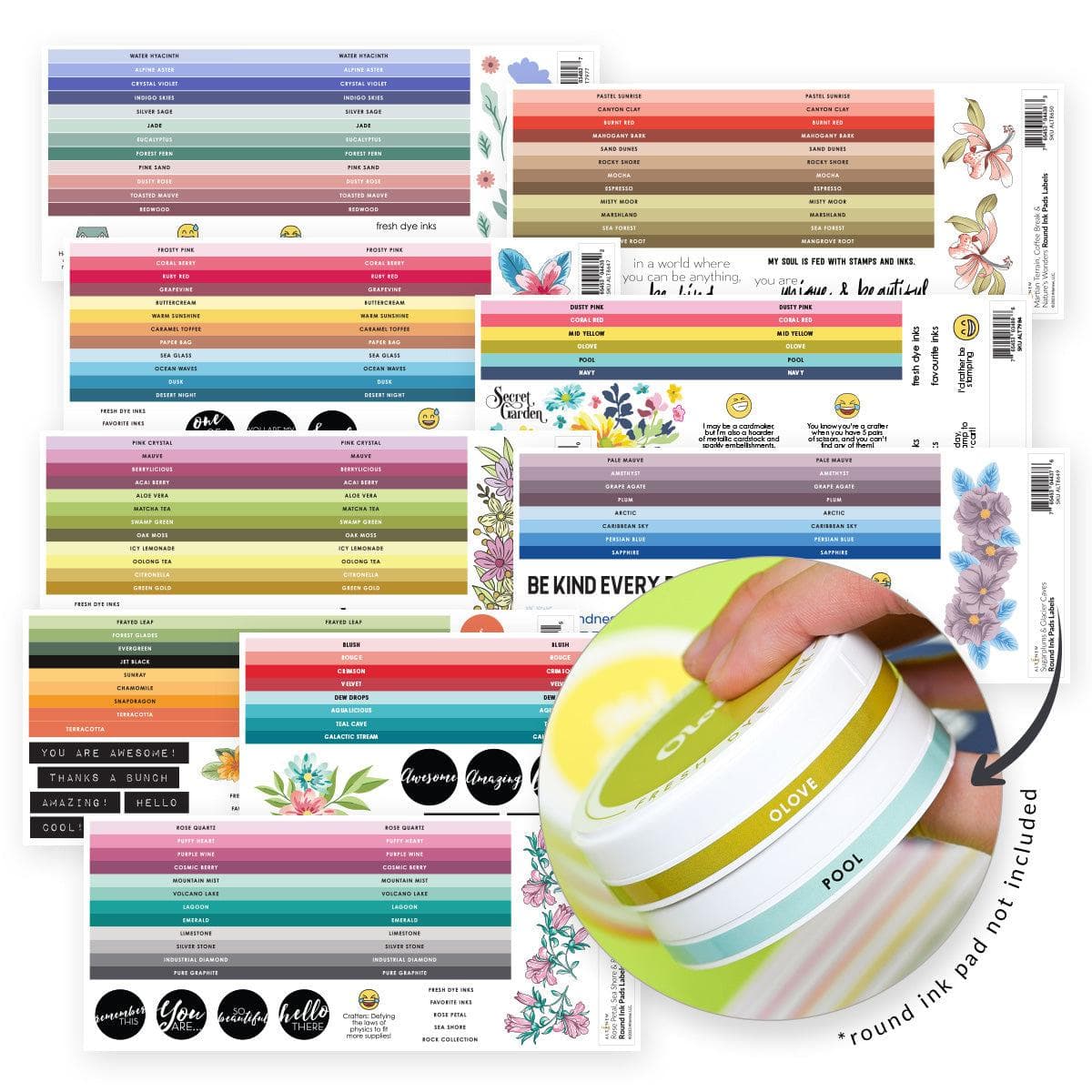 altenew-round-ink-pads-label-set-fresh-dye-ink-90-farben image 1