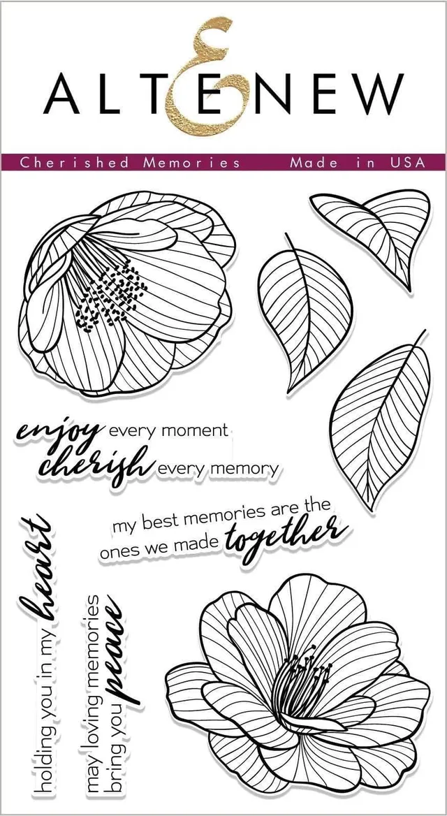 altenew-cherished-memories-stempelset-4x6-blumen-mit-spr-chen image 1