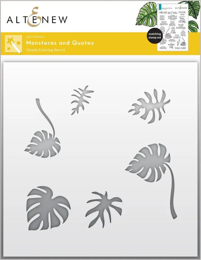 altenew-monsteras-and-quotes-schablone-monstera-stencil image 1