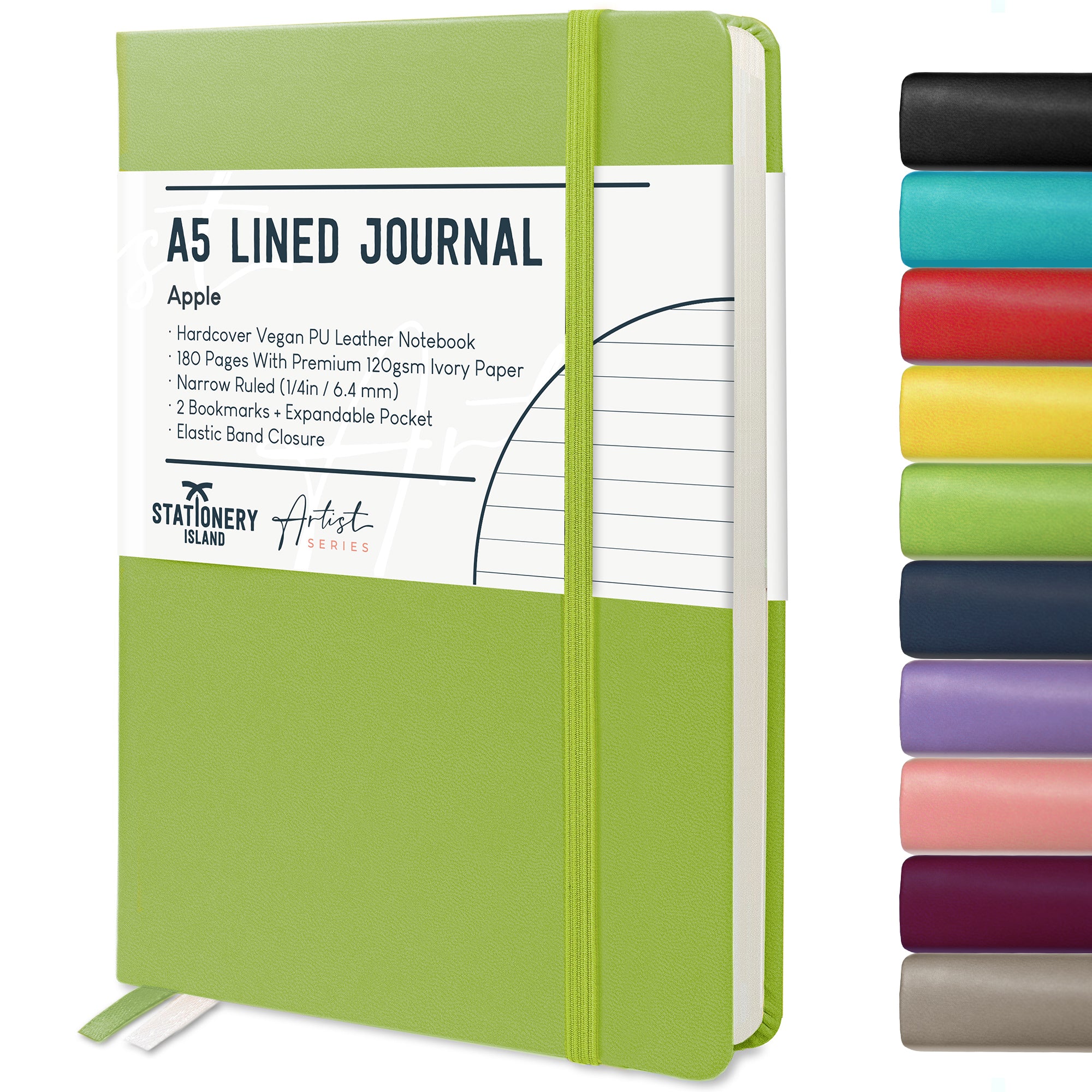 stationery-island-journal-notizbuch-a5-liniert-schwarz-180-seiten image 5