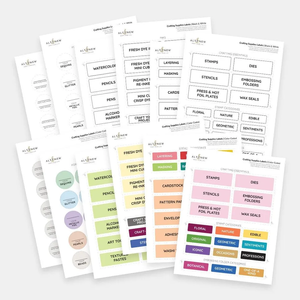 altenew-printable-craft-supply-labels-etiketten-pdf image 1