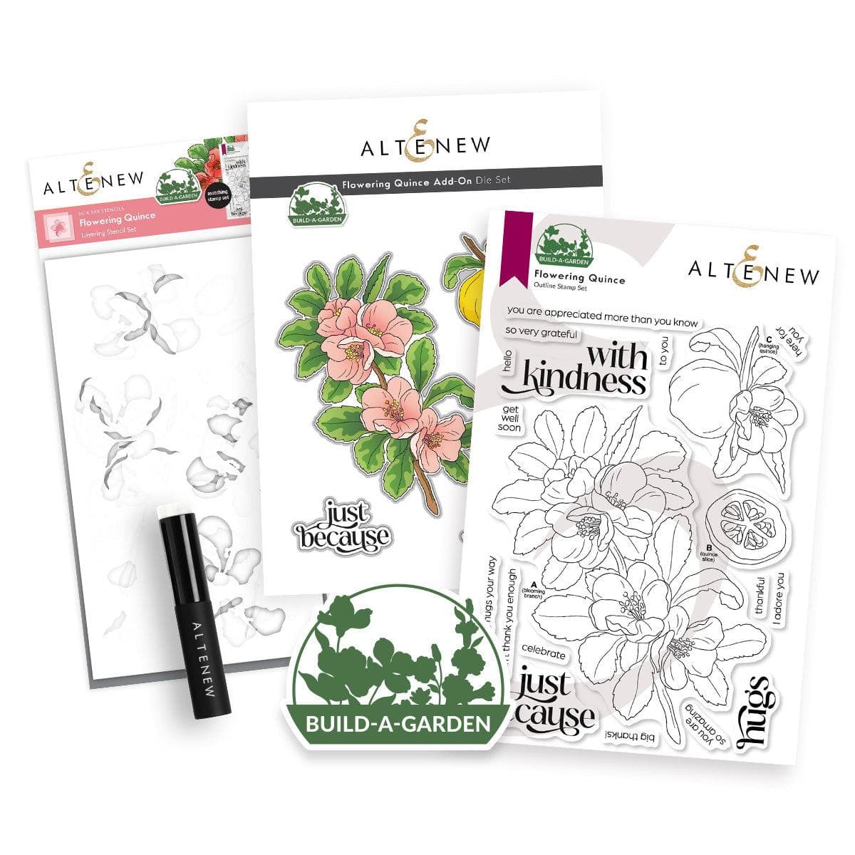altenew-build-a-garden-flowering-quince-stanzen-bundle image 1