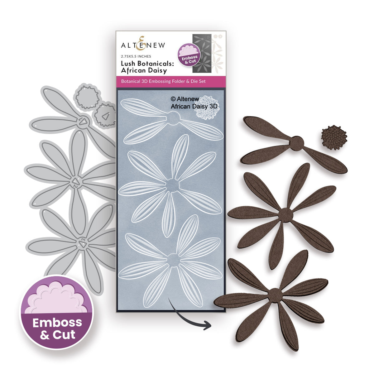 altenew-lush-botanicals-african-daisy-pr-gefolder-stanzen image 1