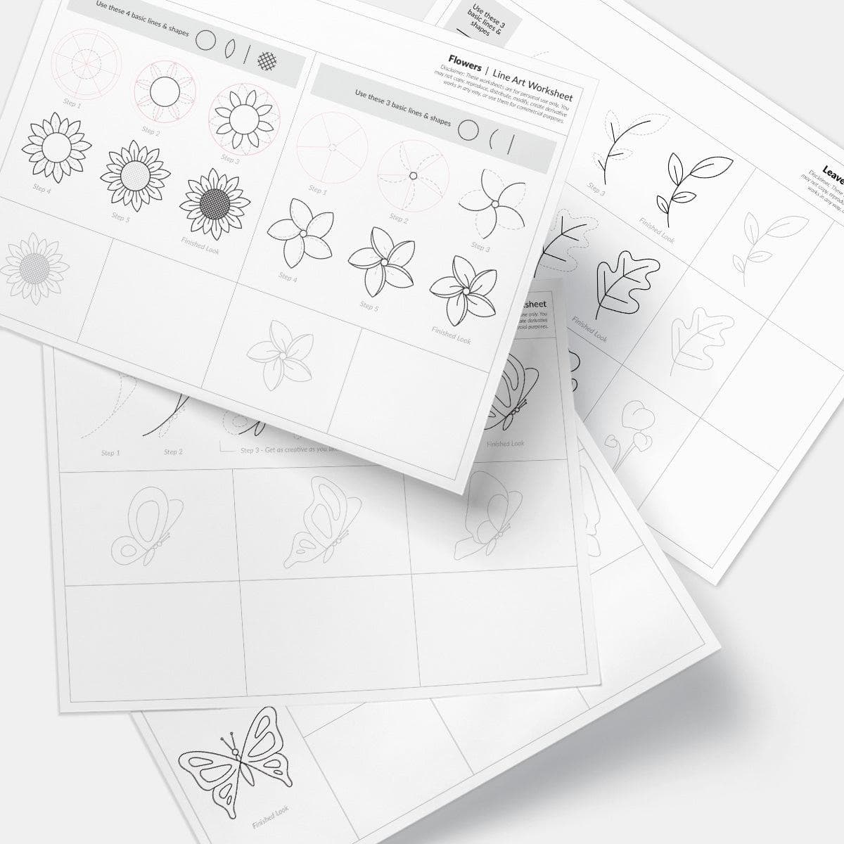 altenew-line-art-worksheets-leaves-florals-malvorlagen-download image 2
