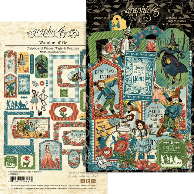graphic-45-wonder-of-oz-chipboard-tags-frames image 1