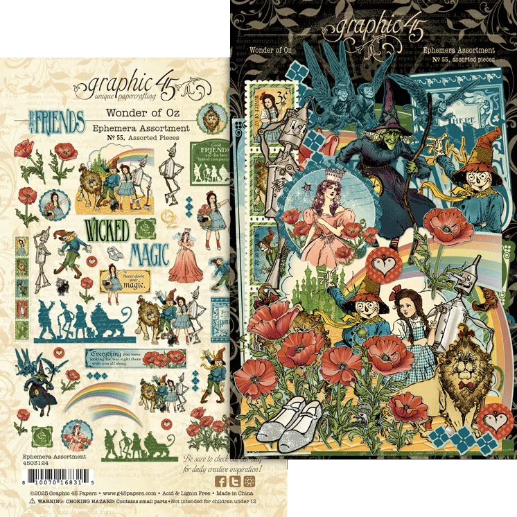 graphic-45-wonder-of-oz-ephemera-set-stanzteile-65-teile-zauberer-von-oz image 1