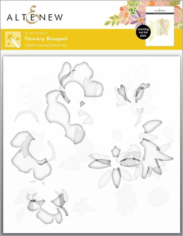 altenew-flowery-bouquet-schablonen-blumen-3-in-1-set image 1