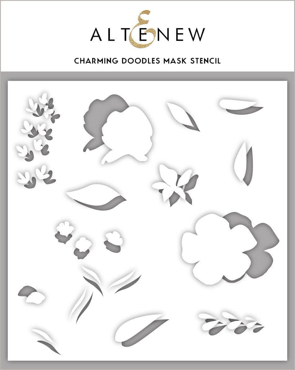 altenew-charming-doodles-masken-schablone-blumen-6x6 image 1