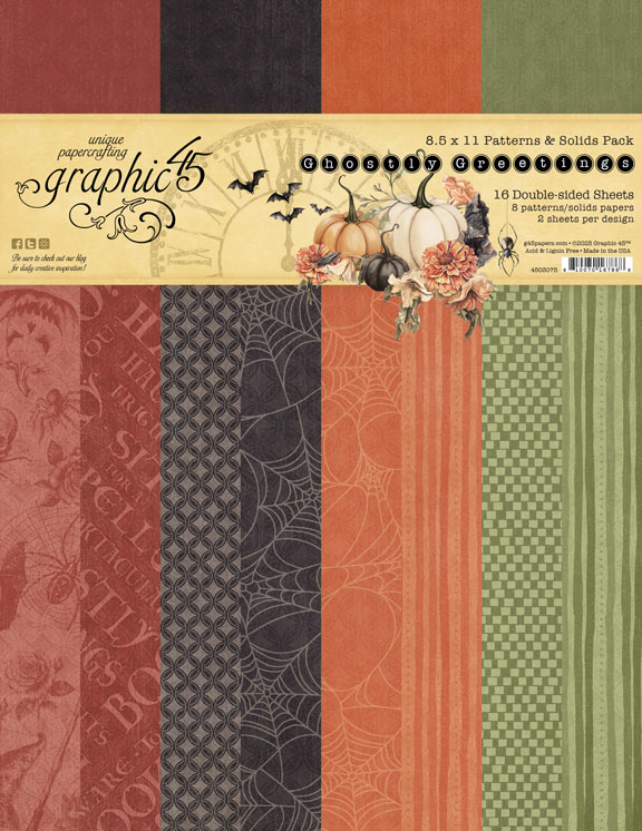 graphic-45-ghostly-greetings-scrapbookpapier-8-5x11-halloween-16-blatt image 1