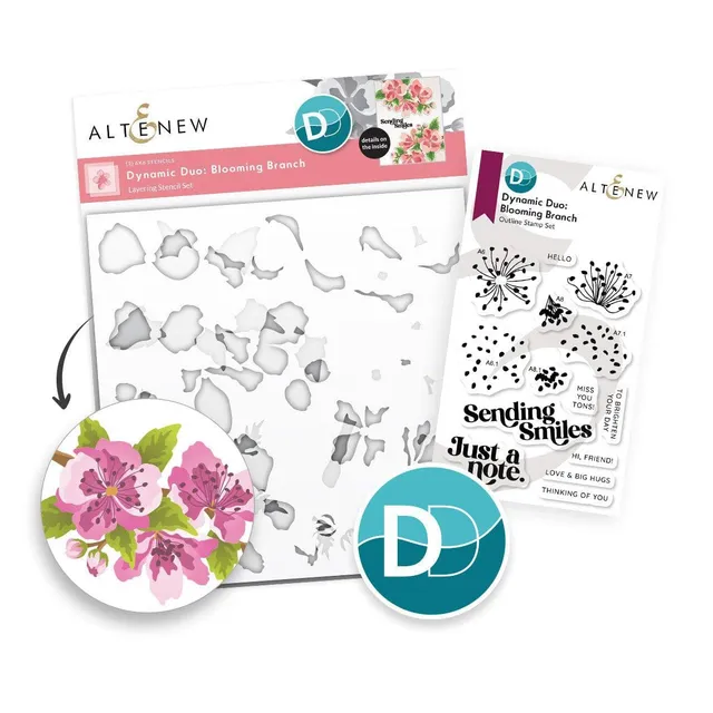 altenew-dynamic-duo-blooming-branch-stempel-schablone-set image 1