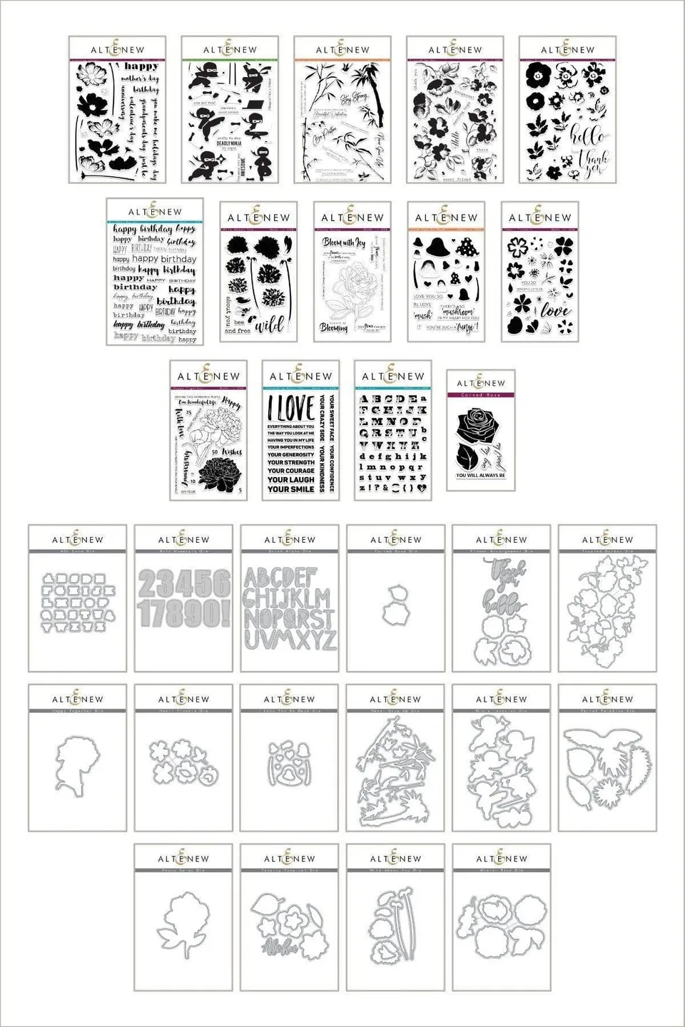 altenew-unique-and-lovely-stempel-stanzen-bundle-blumen-set image 1